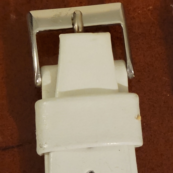 Swiss Made Vintage/New White Leather 18 mm Watch Bands - Picture 3 of 4